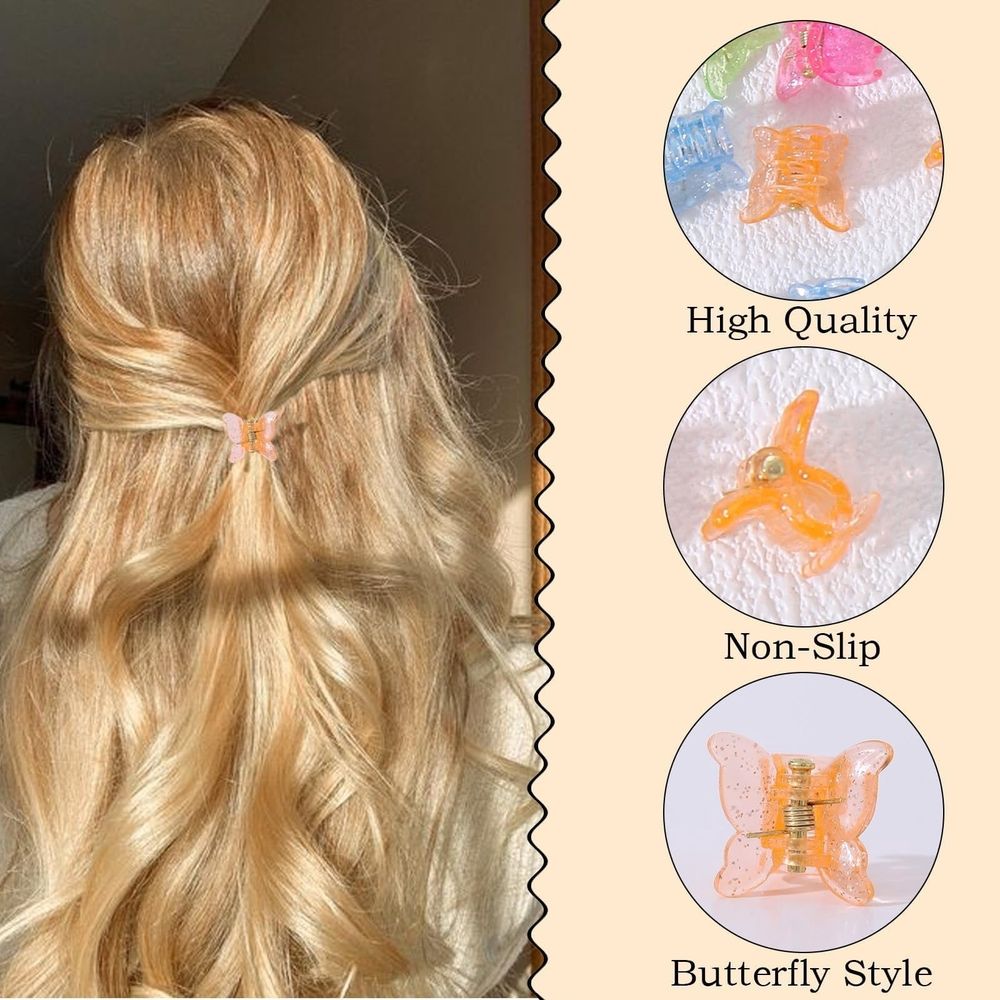 100Pcs Cute Mini Butterfly Hair Clips for Women image 5