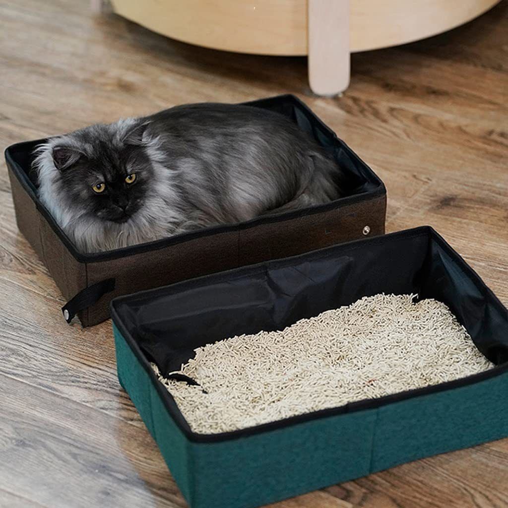 Portable Cat Travel Litter Box with Zipped Lid – Foldable Travel Litter Box image 2