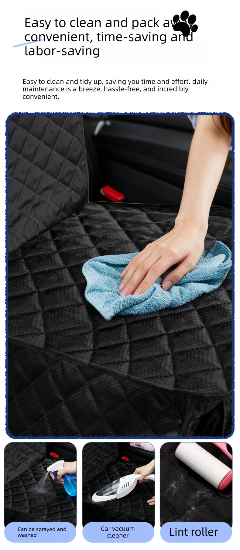Dog Front Car Seat Cover 600D Oxford Fabric Waterproof Quilted Pet Seat…, 44 × 53cm image 3