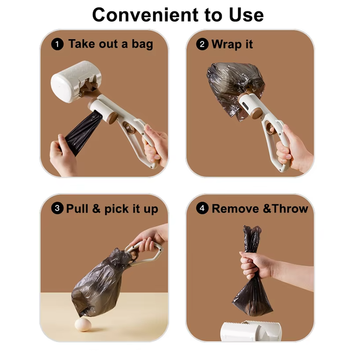 Grey Portable Dog Poop Scooper with Large 9.5cm Opening image 4
