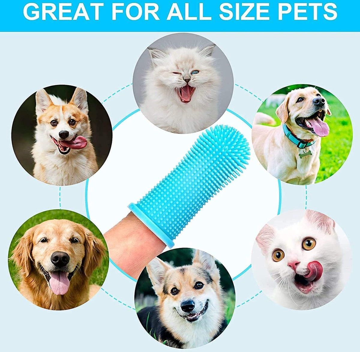 9-Piece Dog and Cat Toothbrush Set with Finger Toothbrushes image 6