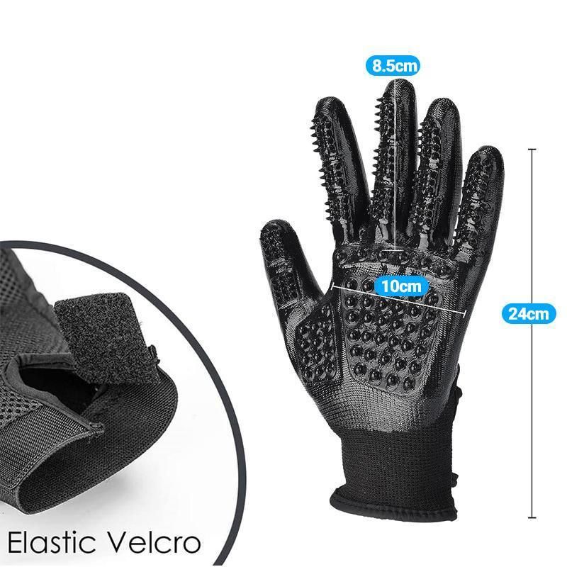 Black Pet Grooming Gloves - 1 Pair (2 Pieces) image 3