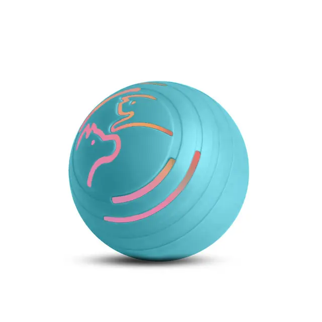 2PCS Blue Rechargeable Automatic Jumping Pet Toy Ball - Interactive Smart Play Ball…