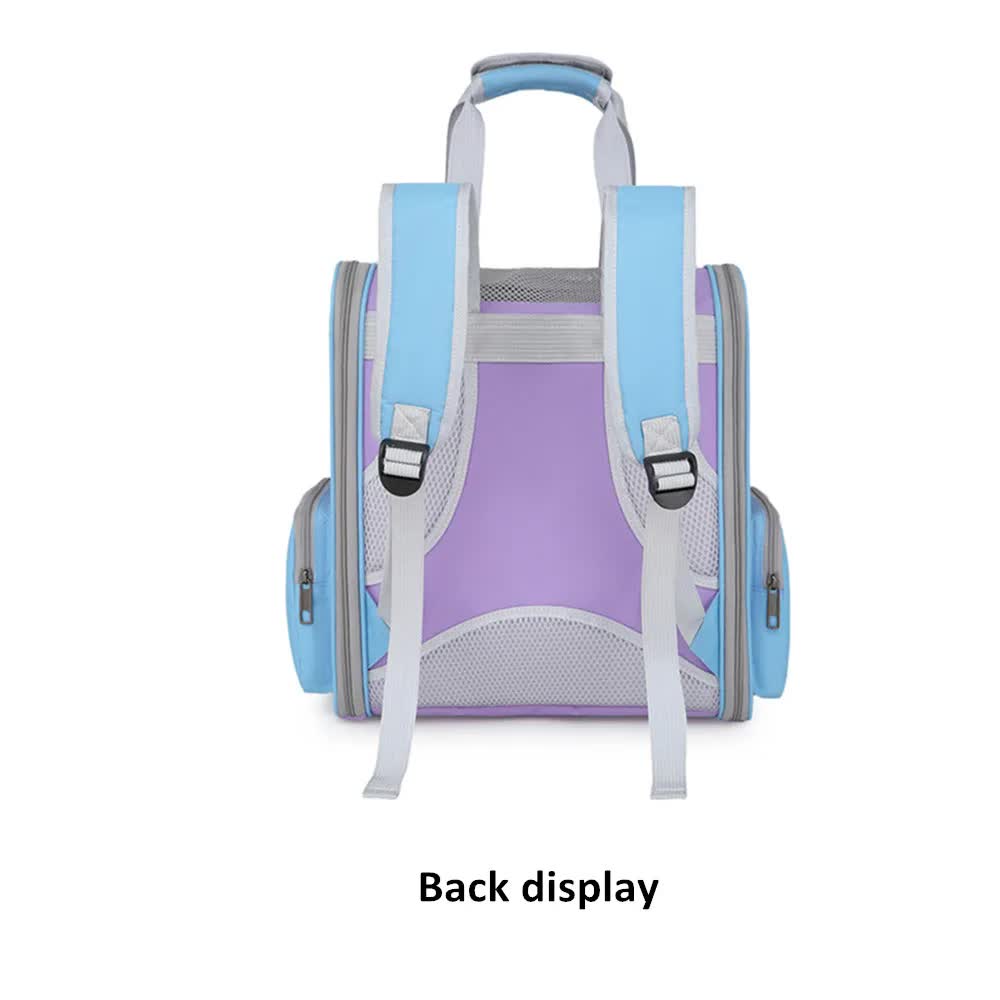 Blue And Purple Portable Pet Carrier Backpack - Spacious image 12