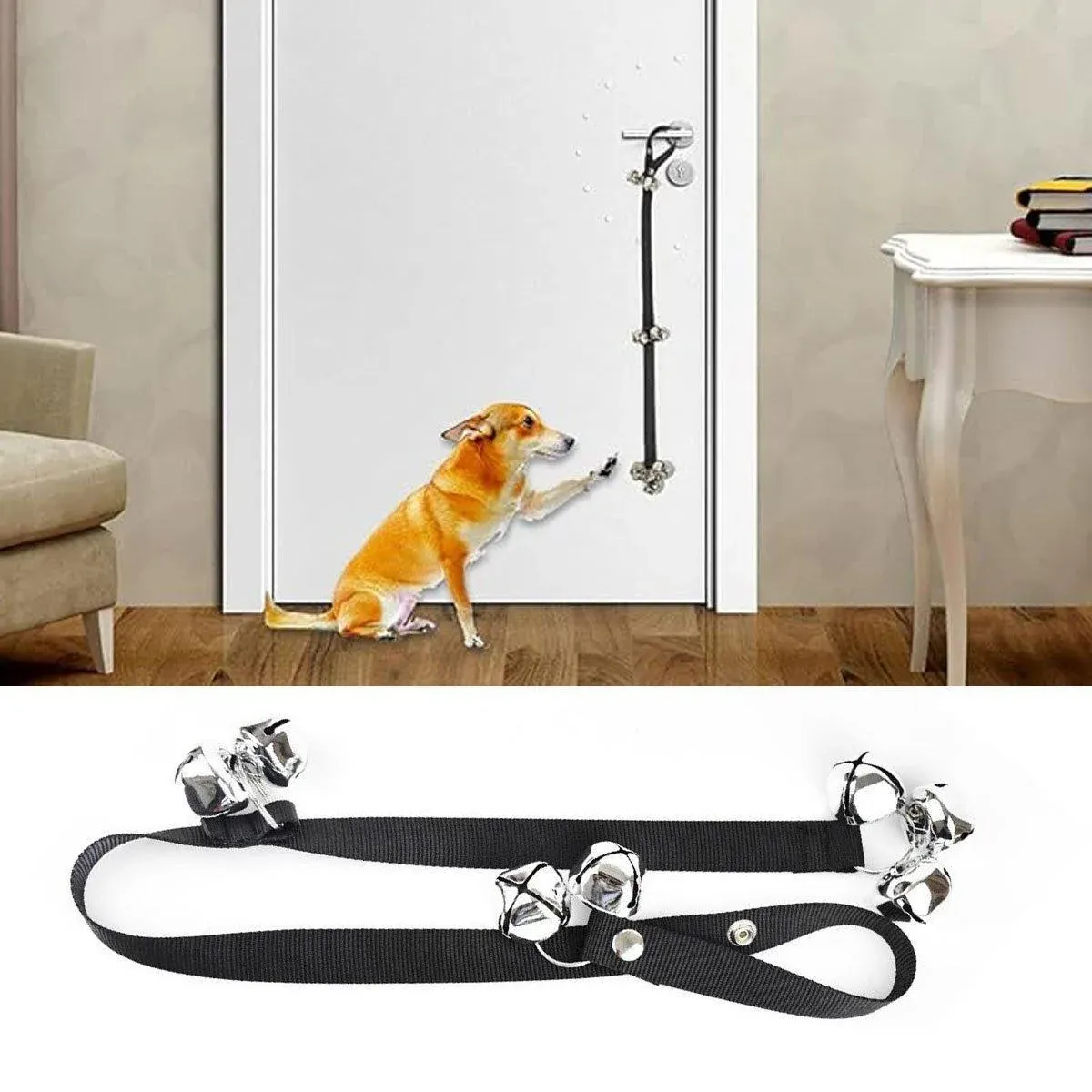 4PCS Pet Training Doorbell Rope Cat Teaser Toy Bell Interactive Play Rope Bell image 10