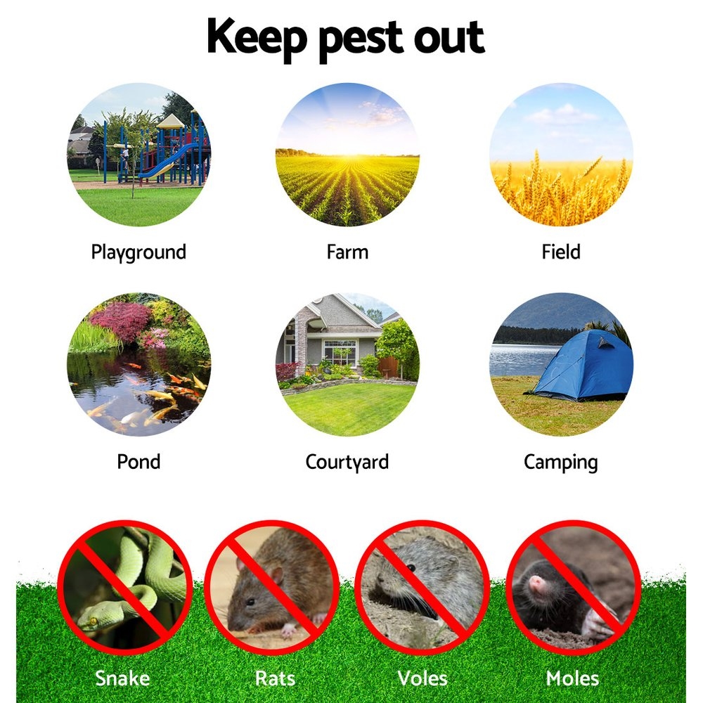 10X Solar LED Snake Repeller Multi Pulse Plus Ultrasonic Pest Rodent Repellent image 6