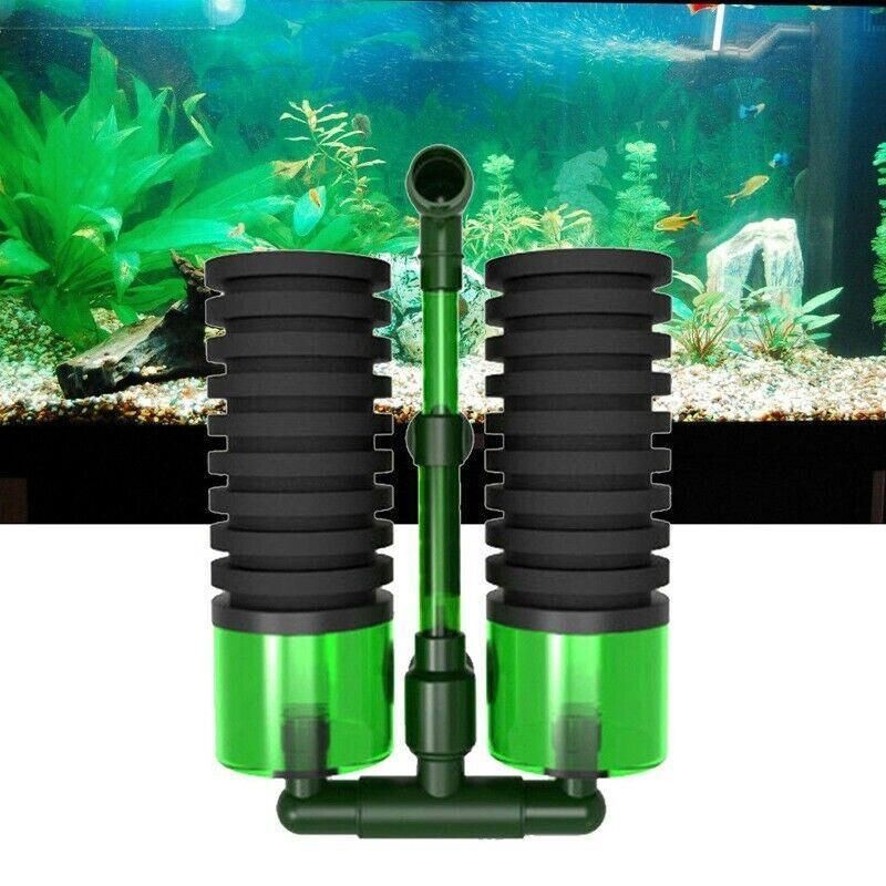Double Head Aquarium Sponge Filter with Bio Media Box for Shrimp Breeding Tanks image 10