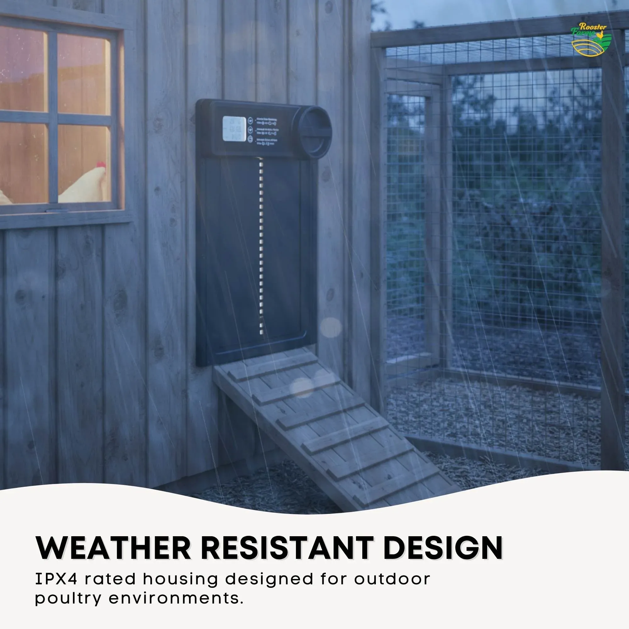 Rooster Farms Automatic Chicken Coop Door - Battery Timer Anti Pinch Safety image 5