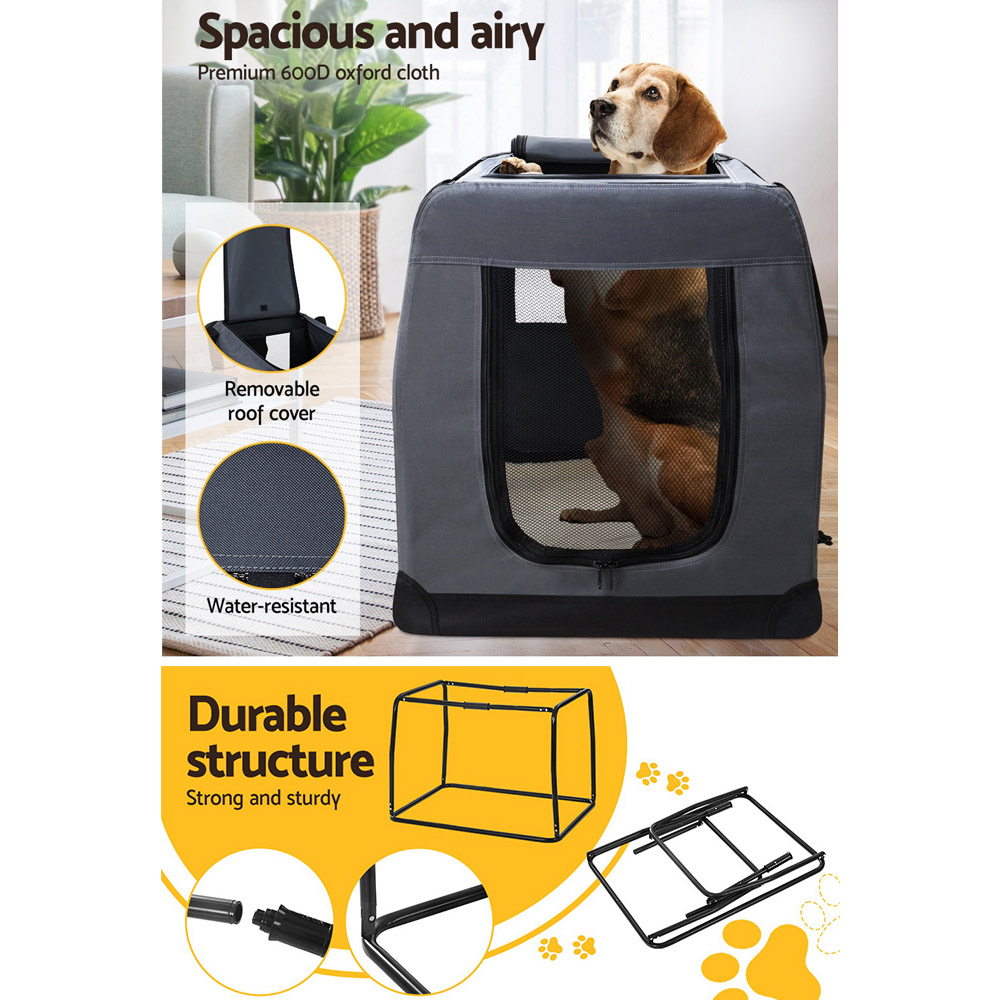 i.Pet Pet Carrier Soft Crate Dog Cat Travel 121x80CM Portable Foldable Car 4XL image 5