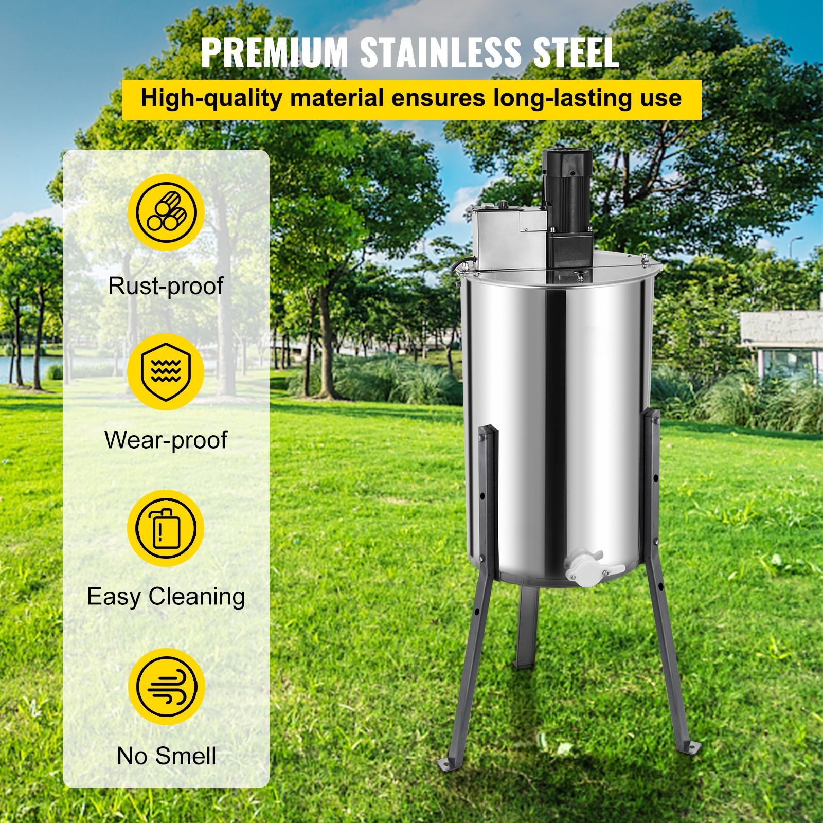 3/6 Frame Electric Honey Extractor Beekeeping Stainless Steel W/ 3 Legs image 4