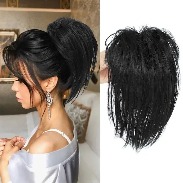 Messy Bun Hair Piece Claw Clip in Hair Buns Hair Piece for Women Straight Short High…
