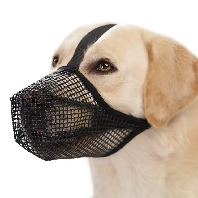 Soft Mesh Dog Muzzle for Small Medium Large Dogs – Breathable Adjustable Anti-Bite…, S