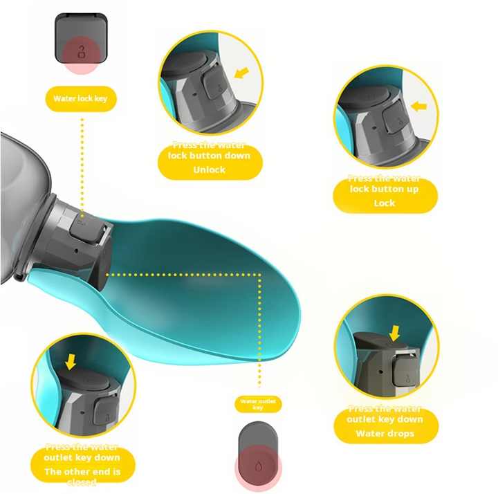 Green And Grey Portable Foldable Pet Water Bottle with 800ml Capacity – Leakproof… image 3