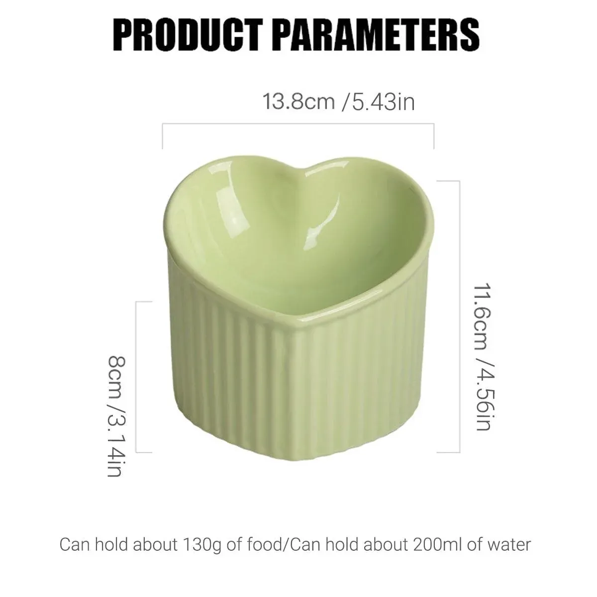Love Shape Slanted Cat Bowl Ceramic Pet Bowl for Cats Food Water Feeding Dish - Dark… image 4