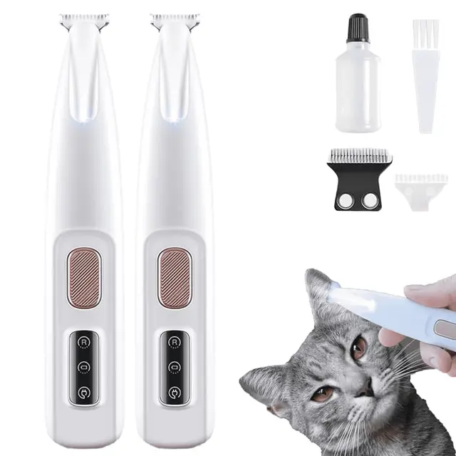 2 Pack Cat Grooming Trimmer – Waterproof for Sensitive Areas