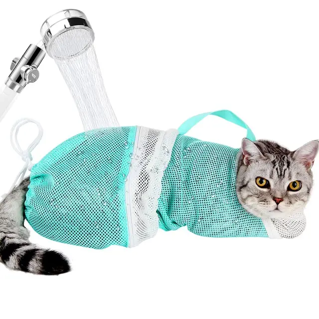 2 Pcs Cat Bathing Bag - Adjustable Cat Washing Net Anti-bite & Anti-Scratch Cat Shower…