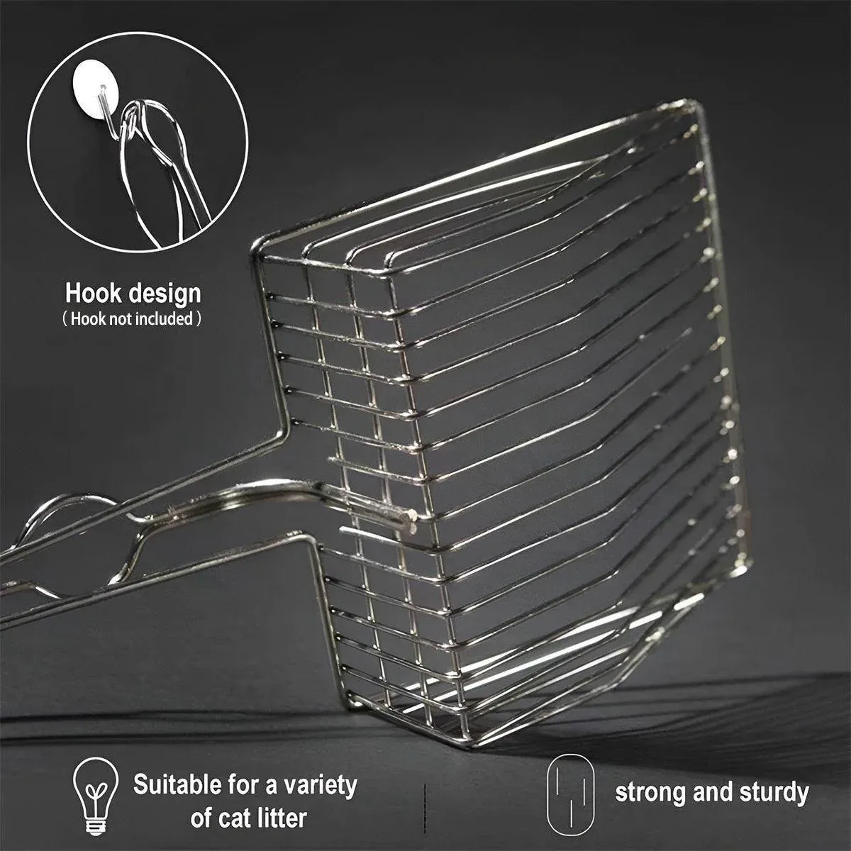 1-Piece Metal Cat Litter Scoop image 10