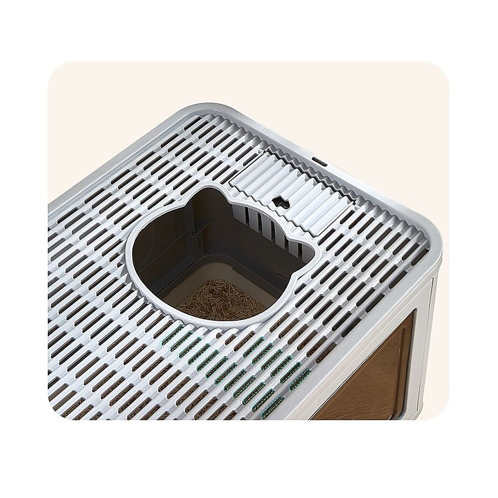 Jumbo Hooded Cat Litter Box Tray Pet Kitty Toilet for Large Cats w Hair Grooming image 7
