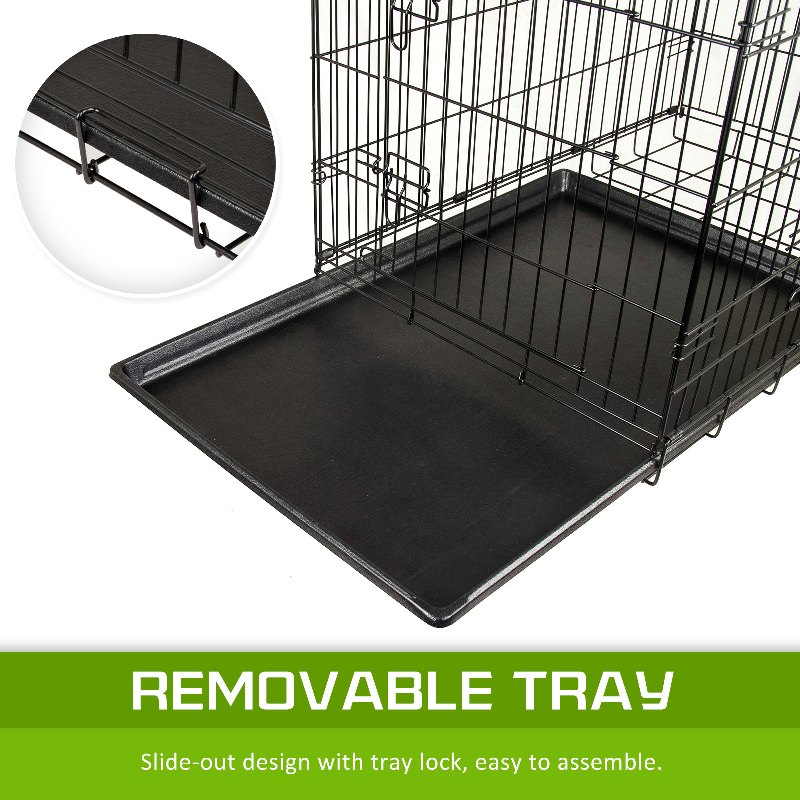 Wire Dog Cage Foldable Crate Kennel 42in with Tray image 5