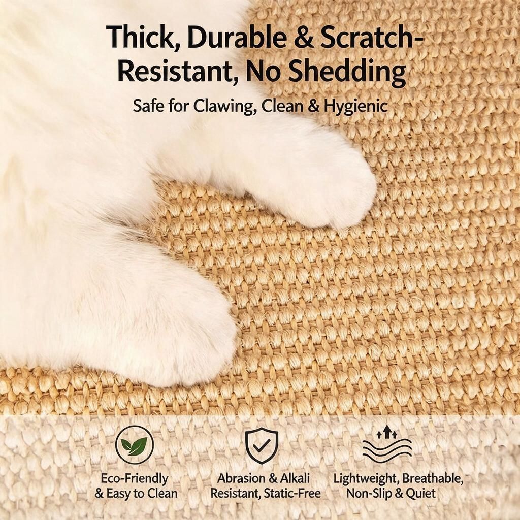 Large Upright Scratch Board for Cats 50x80cm Straw Colour Peel-and-Stick…, 50 × 80cm image 3