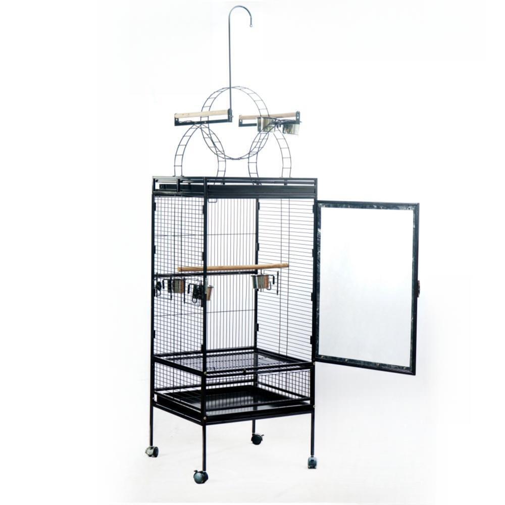 YES4PETS 174 cm Large Bird Budgie Cage Parrot Aviary With Metal Tray and Wheel image 2