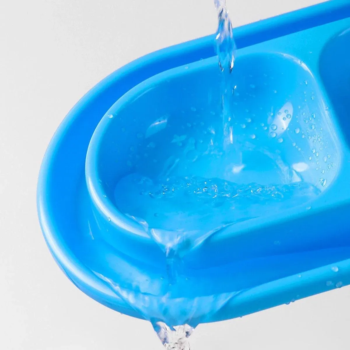 1-Piece Blue Double-Compartment Pet Feeding Bowl image 10