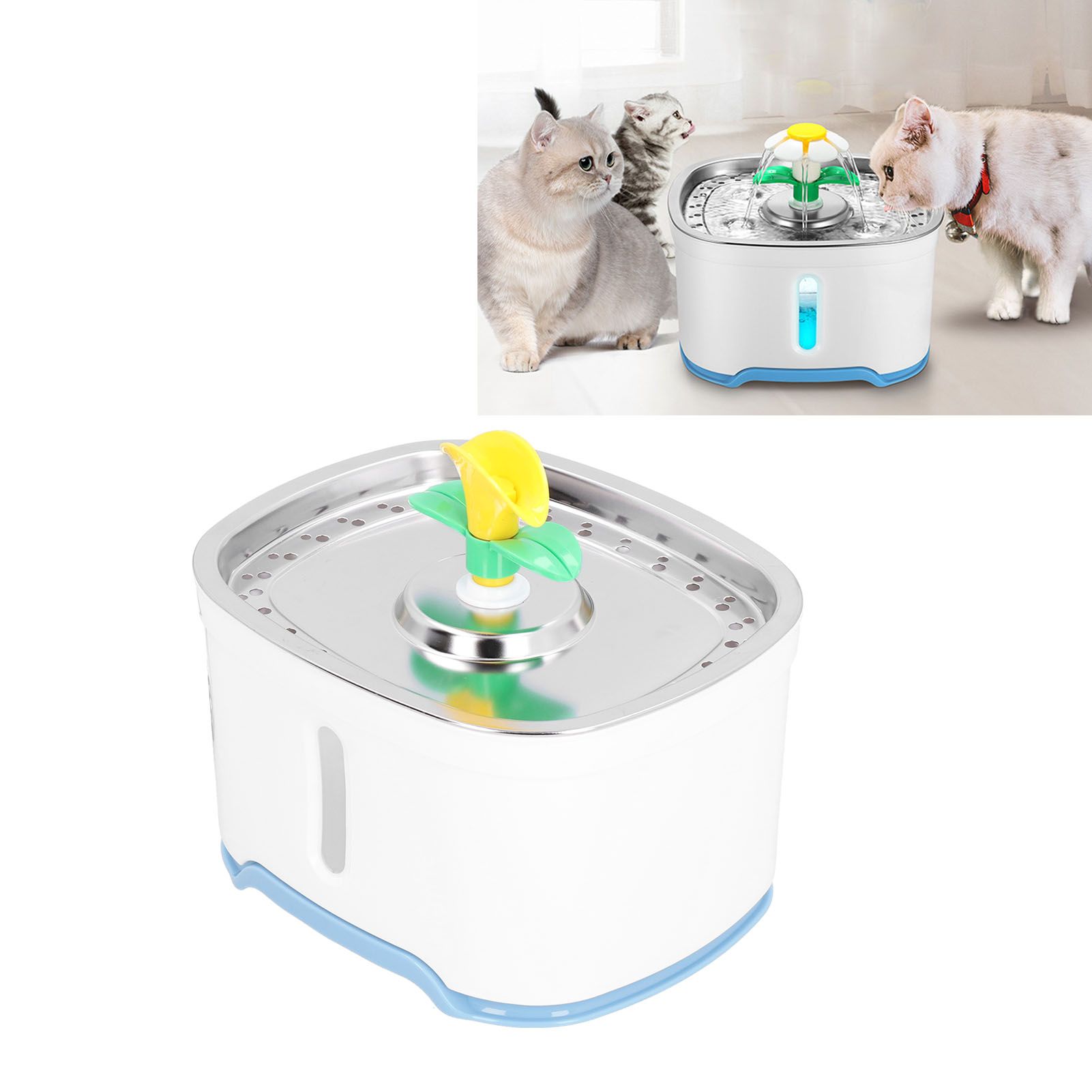 2.5L Stainless Steel Pet Water Fountain Silent Running Water Circulation Drinking… image 12