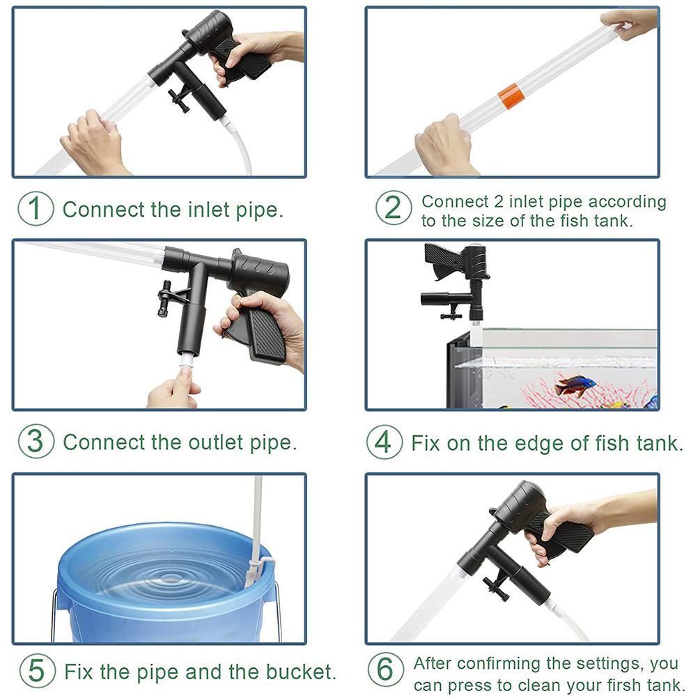 5 in 1 Aquarium Vacuum Gravel Cleaner Fish Tank Cleaning Tools Gravel Vacuum for… image 4