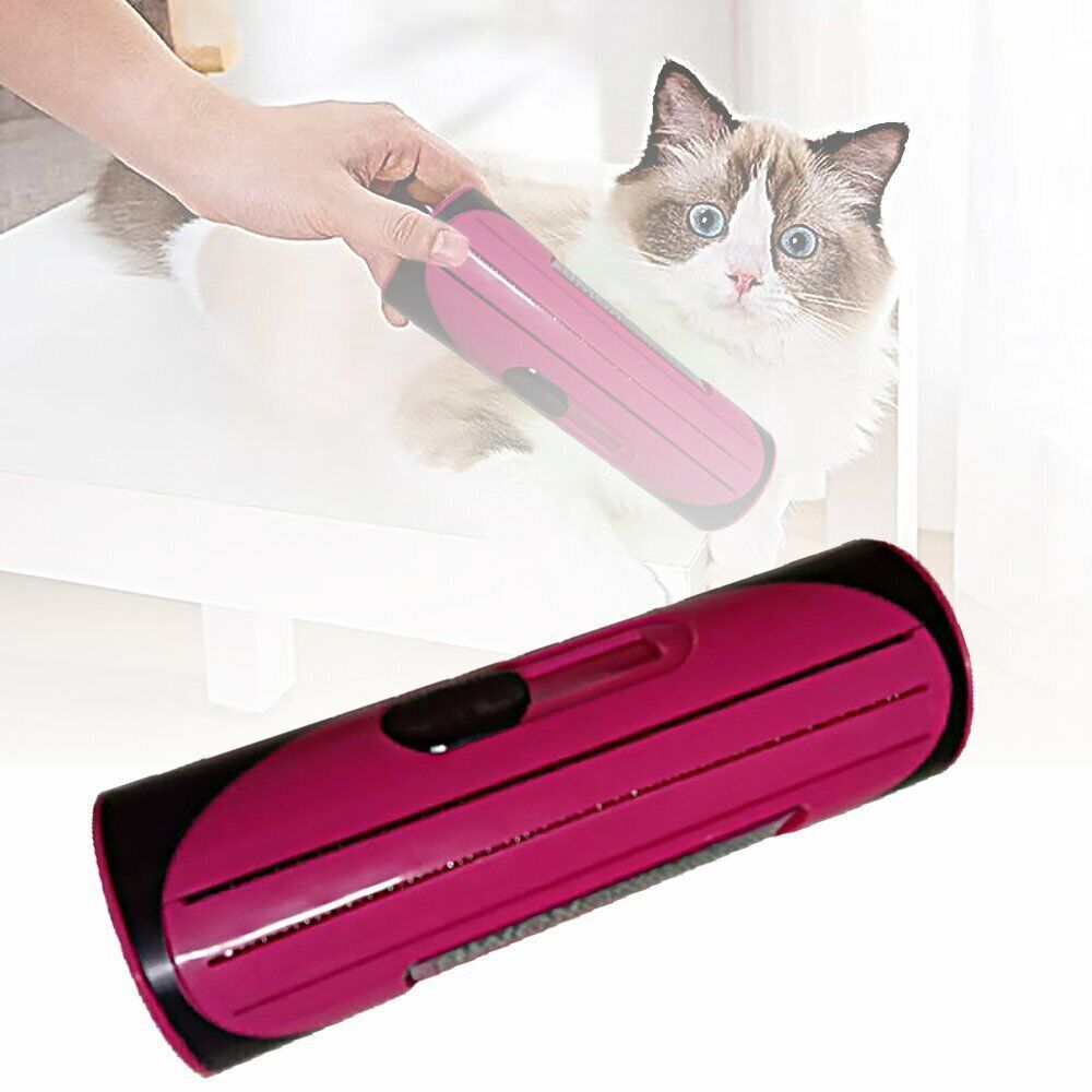 Pet Dog Cat Hair Fur Deshedding Shedding Trimmer Grooming Roll Comb Brush red image 6