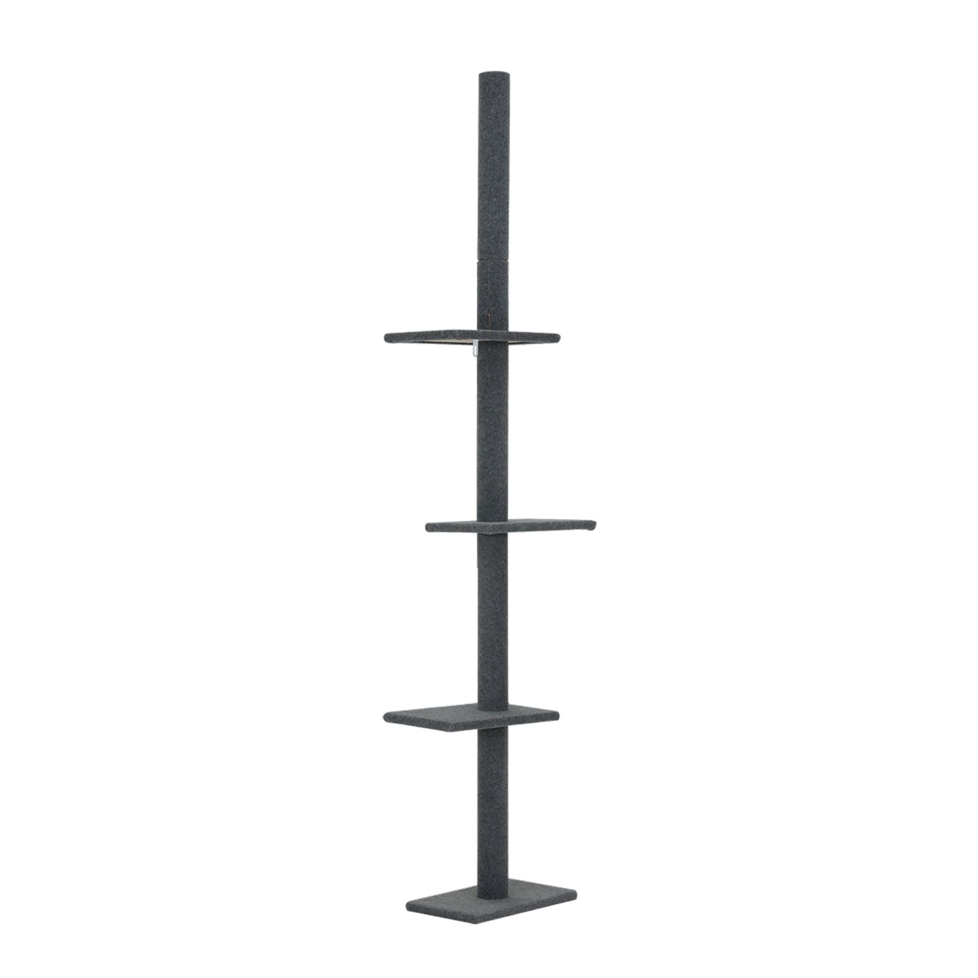 i.Pet Cat Tree 290cm Tower Scratching Post Scratcher Floor to Ceiling Cats Bed Grey image 3