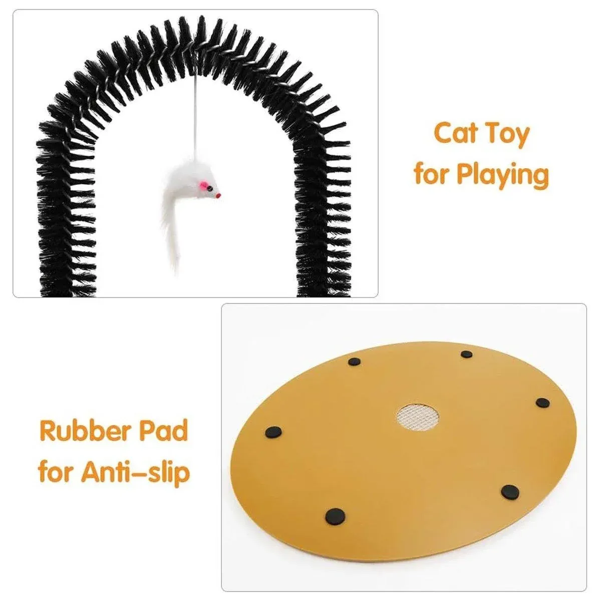 Arch Cat Scrub Brush Pet Grooming Toy Self Groomer Tickle Device for Cats image 5