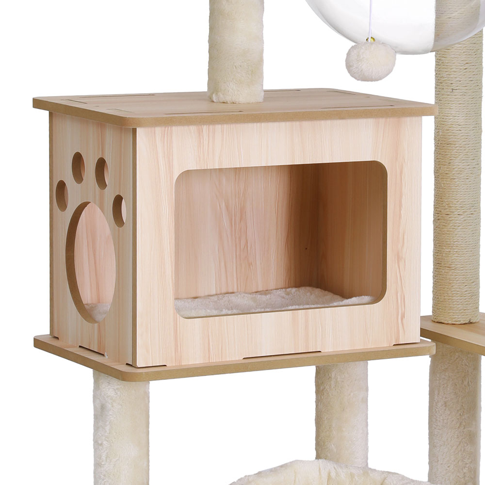 i.Pet Cat Tree Tower Scratching Post Scratcher 142cm Wood Bed Condo House image 5