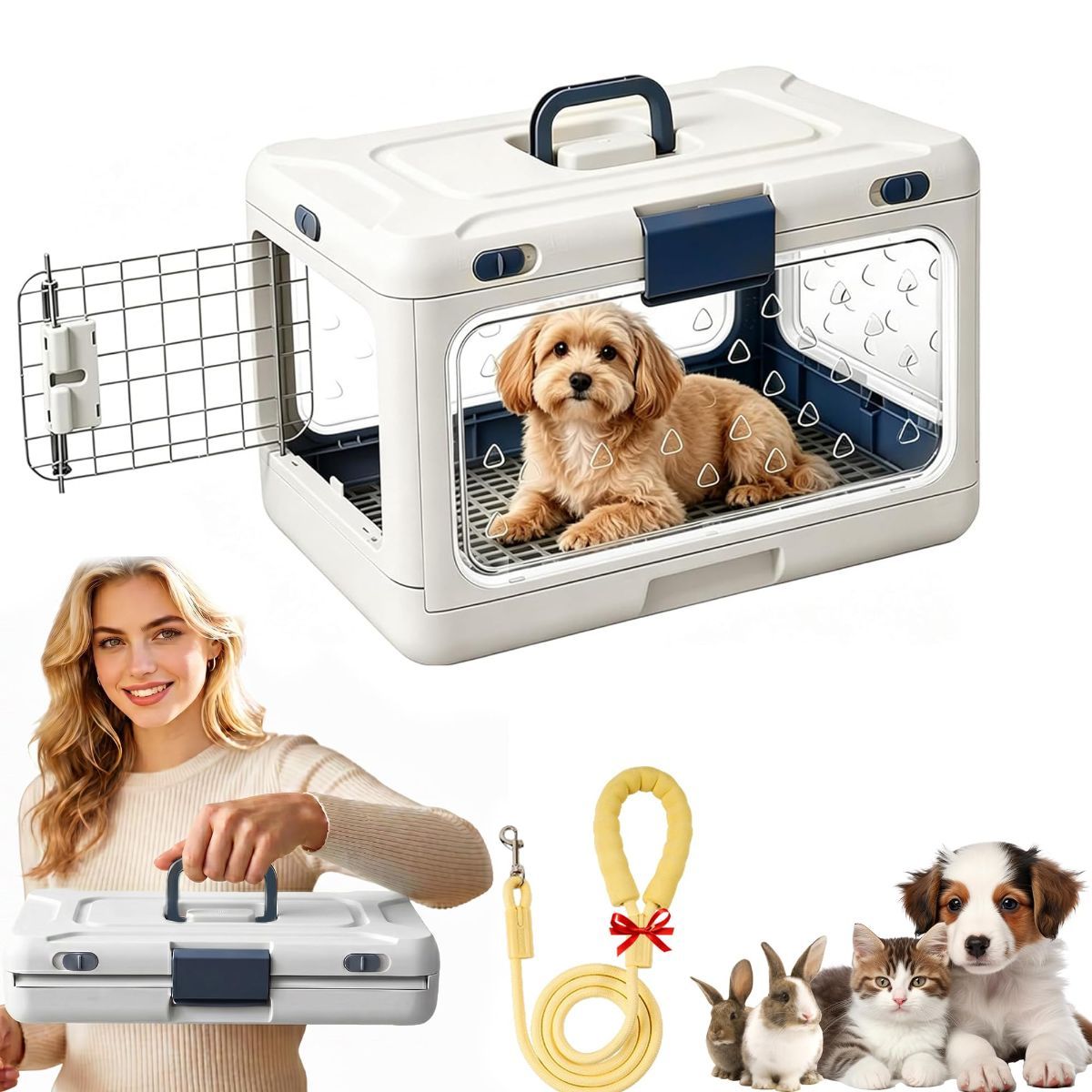 Foldable Hard Cat Carrier – Portable Travel cage, 20 image 9