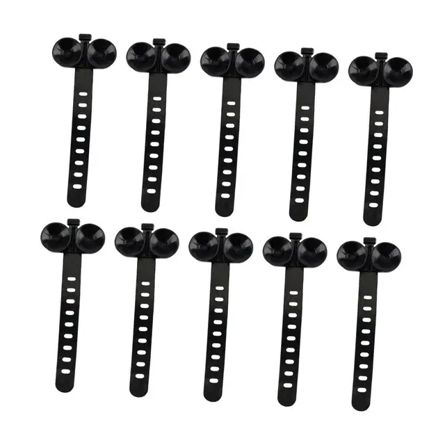 10 Pieces Aquarium Suction Cup Cable Ties Aquarium Accessories Compact Versatile Black