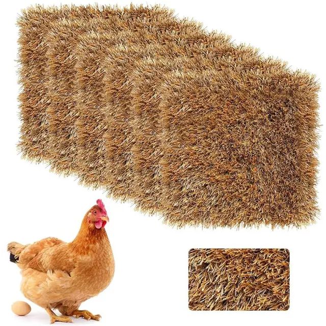 6 Pack Chicken Nesting Box Pads, Brown, 30 × 30cm