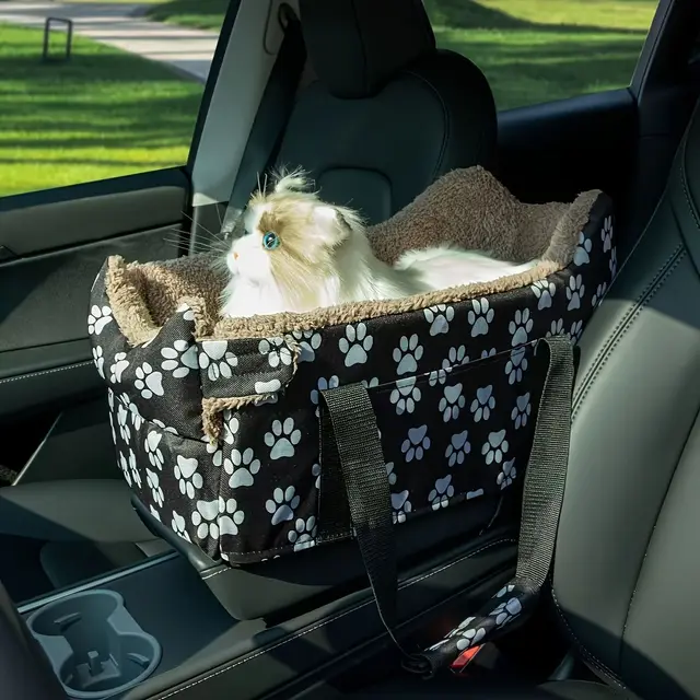 Portable Dog Carrier Dog Transport Box Furry Lining Dog Carrier High-Quality - Black…