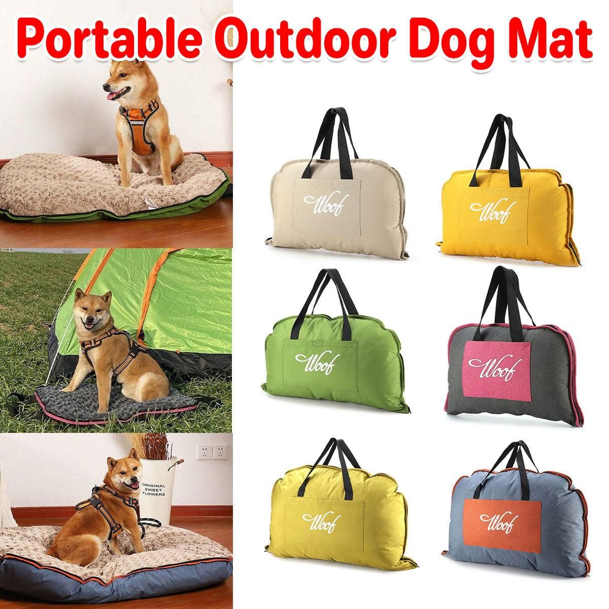 Portable Folding Pet Kennel Zippered Outdoor Dog Bed Travel Mat Waterproof - Yellow image 15