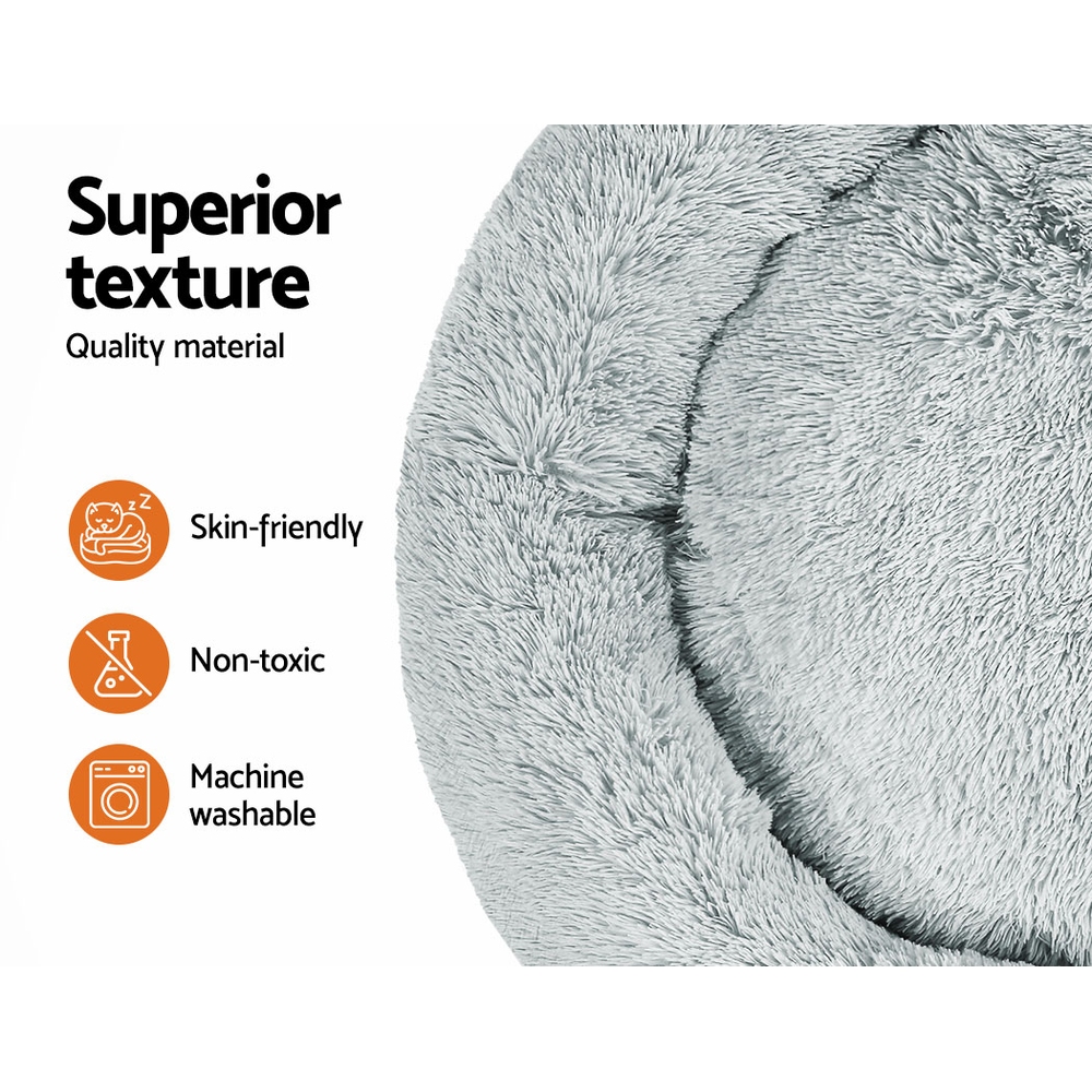 i.Pet Pet Bed Dog Cat 110cm Calming Extra Large Soft Plush Light Grey image 4