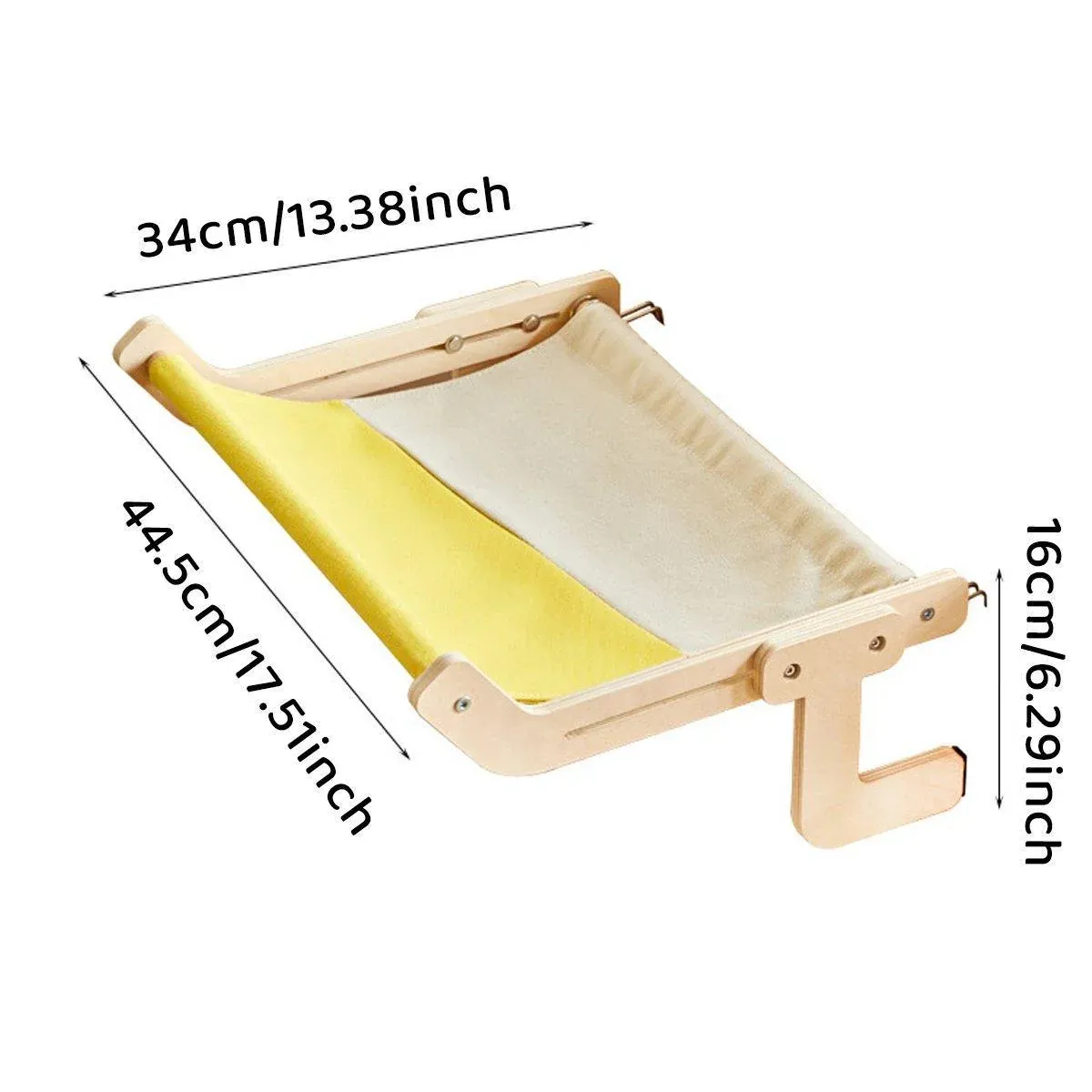 Window Hanging Cat Hammock Solid Wood Sun Bed Nest for All Seasons Durable - Grey+Blue image 4