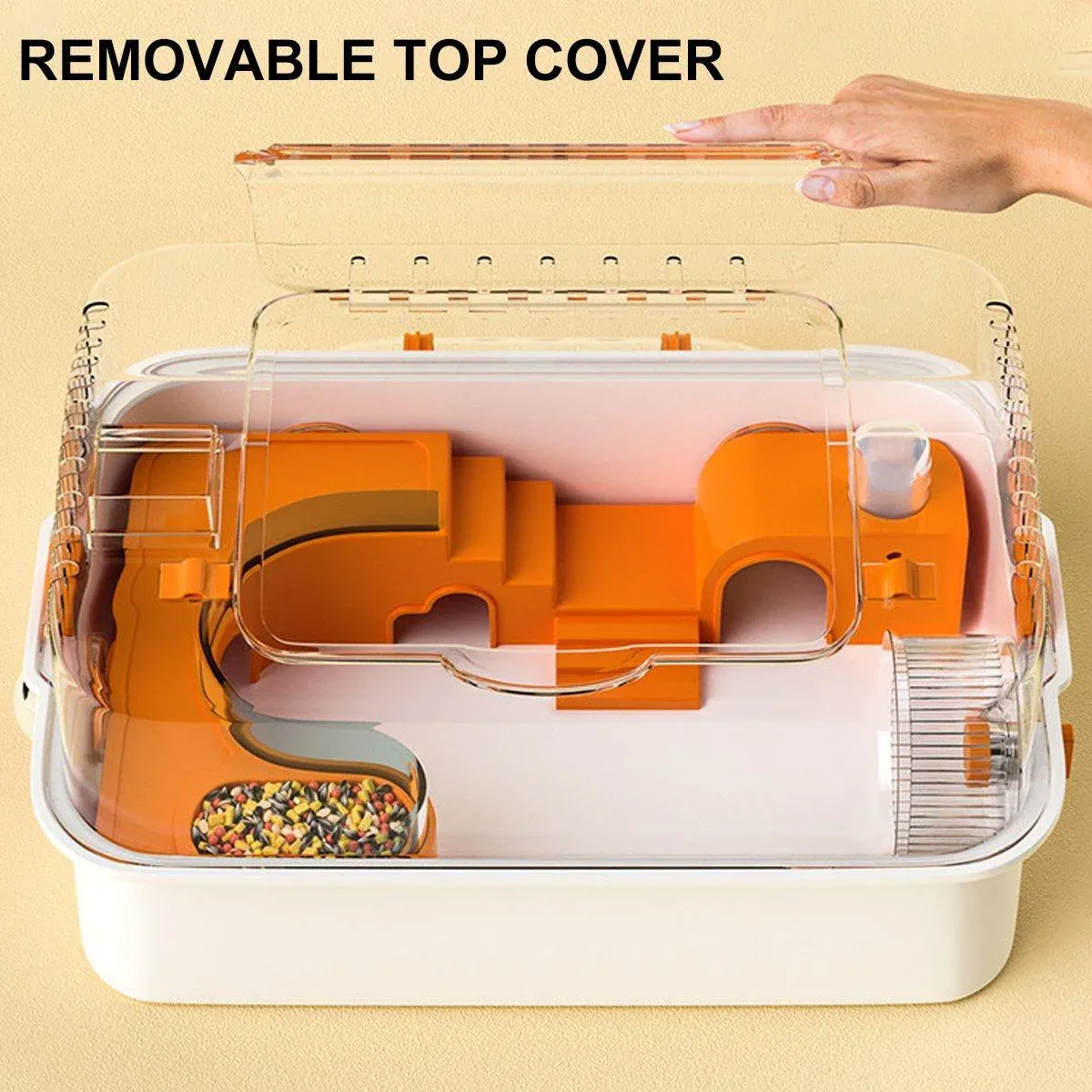 Acrylic Tunnel Hamster Cage Gold Wire Bite Proof Luxury Small Pet Habitat image 8