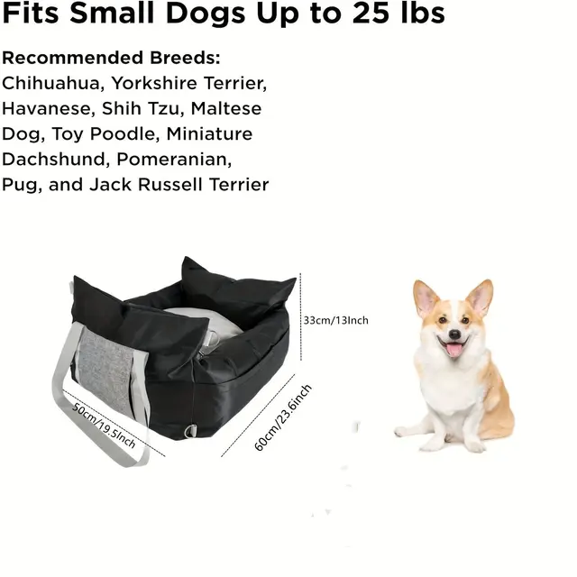 Black White car dog bed dog carrier for car