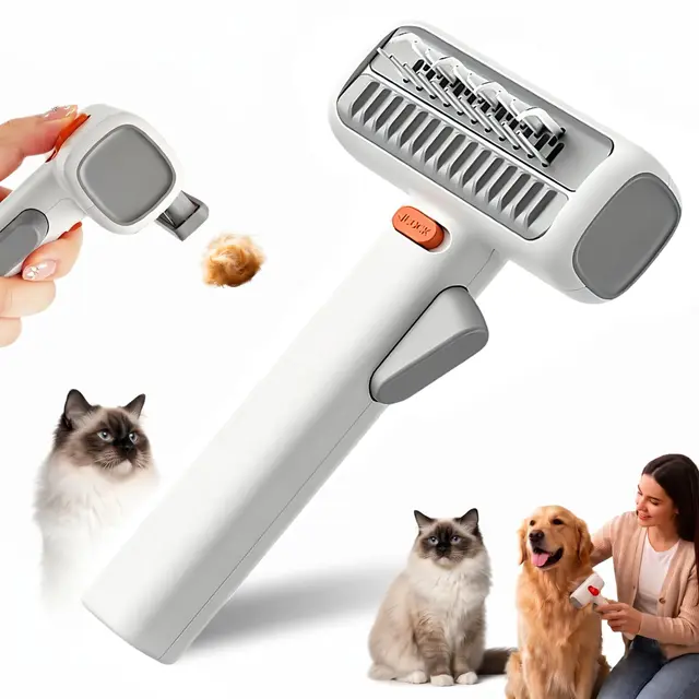 2-in-1 Dematting Comb for cats & Dogs, White