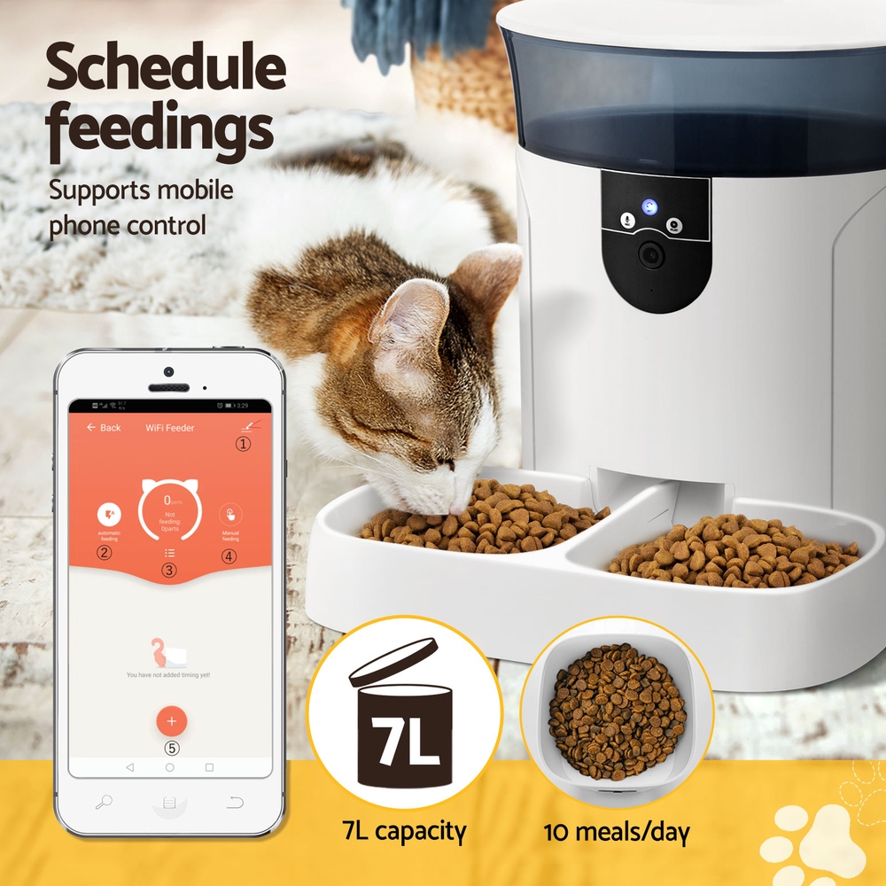 i.Pet Automatic Pet Feeder Dog Cat Camera Wifi Smart Food Dispenser Timer 7L APP image 5