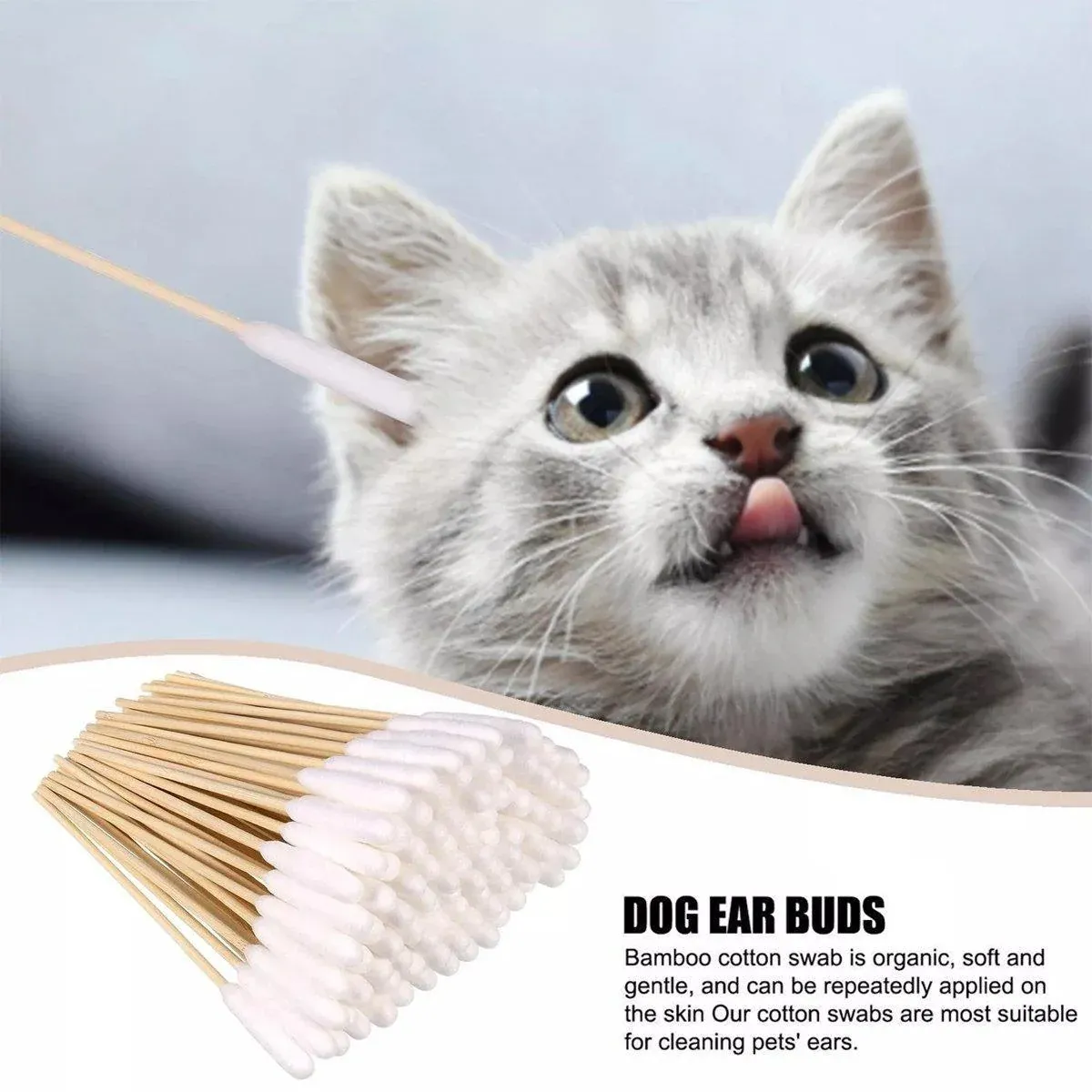 200PCS Pet Ear Eye Nose Cleaning Cotton Swabs Disposable Dog Cat Grooming Tools image 4