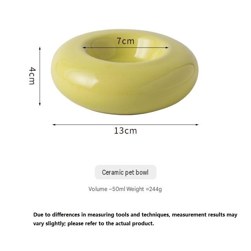 Purple Ceramic Pet Donut Bowl - 50ml Food Dish for Cats and Small Dogs - Non Slip Base image 8