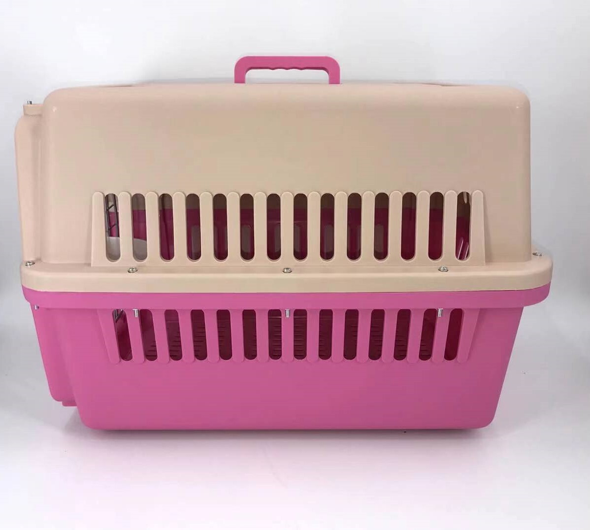 YES4PETS Large Dog Cat Crate Pet Carrier Airline Rabbit Cage With Tray And Bowl Pink image 3