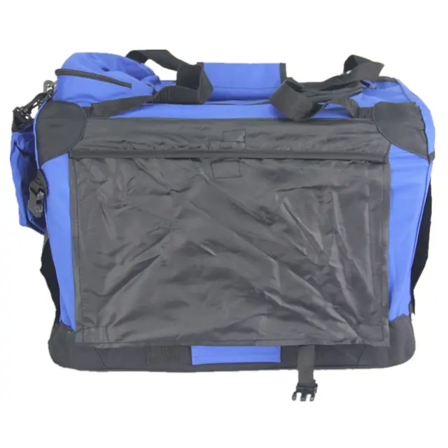 YES4PETS Medium Foldable Pet Dog Puppy Cat Rabbit Soft Crate With Curtain-Blue