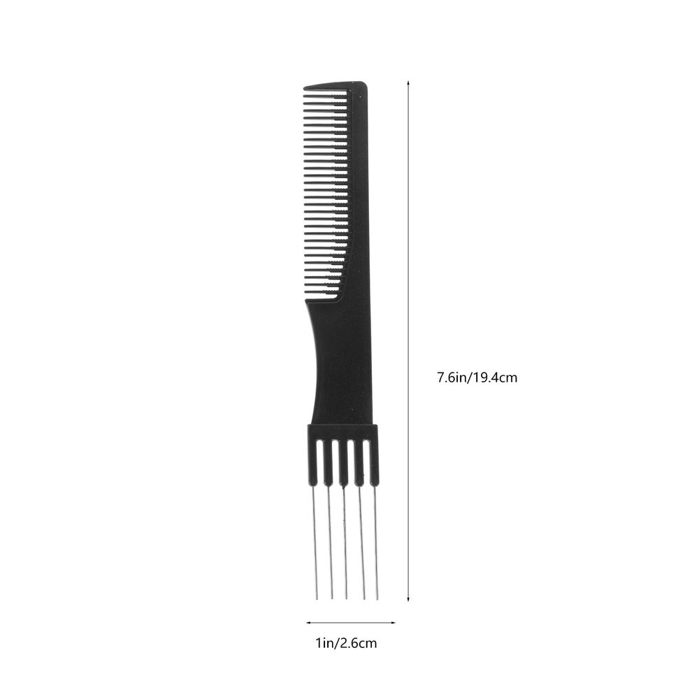 5Pcs Black Metal Hair Pick Comb 2 in 1 Hair Styling and Hairdressing Tool image 2