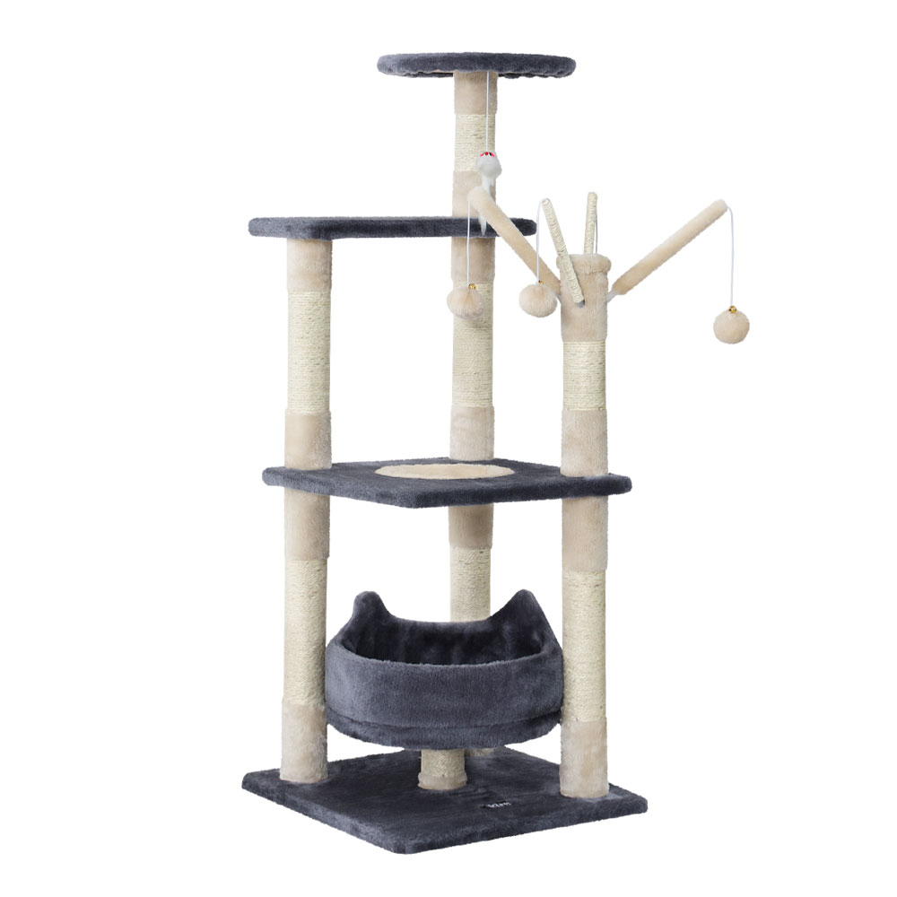 i.Pet Cat Tree 110cm Tower Scratching Post Scratcher Wood Condo House Bed Toys image 7