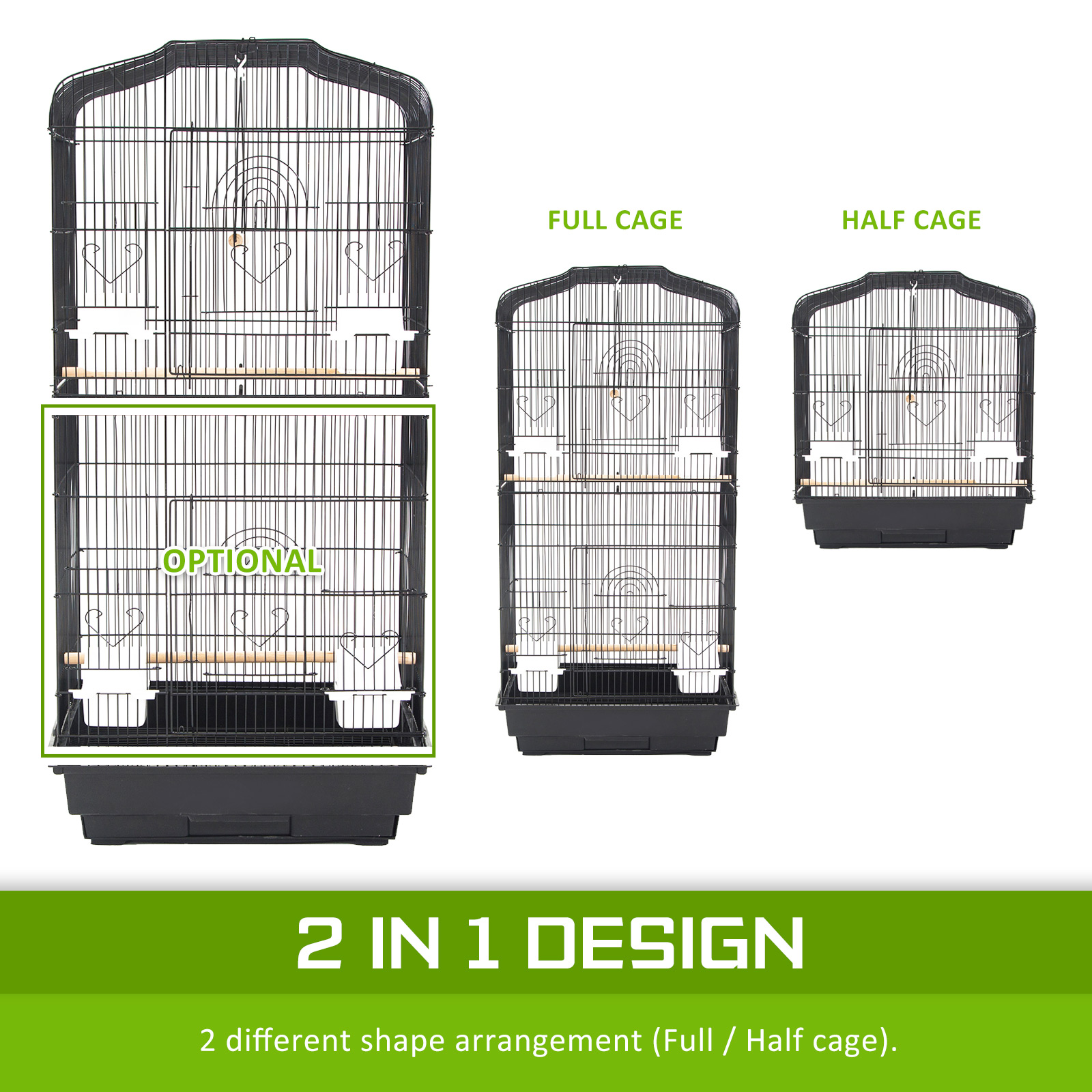 Bird Cage Parrot Aviary 2IN1 Design VEER 92cm image 9